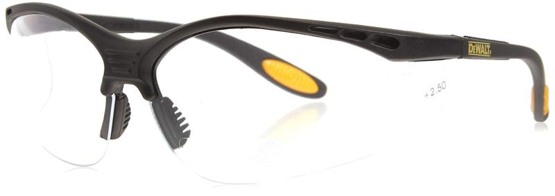 Imagem de Dewalt DPG59-125C Reforçador Rx-Bifocal 2.5 Lentes Transparentes Óculos de Segurança Protetores de Alto Desempenho com Têmporas de Borracha e Manga de Óculos de Proteção