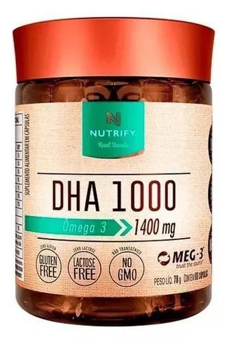 Imagem de Dha 1000 Omega 3 1400mg 60 Caps - Nutrify Selo Meg-3