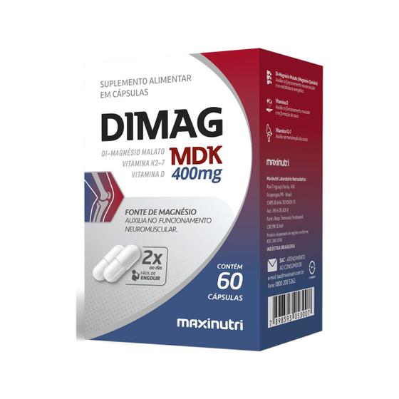 Di-magnésio malato + Vitaminas D3 e K2-7 MDK 60 Cápsulas - MaxiNutri Menor preço em Di-magnésio malato + Vitaminas D3 e K2-7 MDK 60 Cápsulas - MaxiNutri