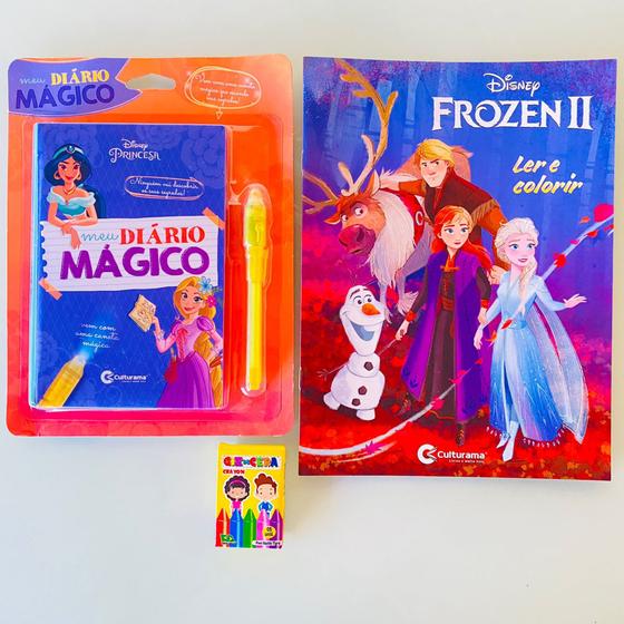Imagem de Diário Caneta Magica Princesas Disney + Livro Colorir Frozen