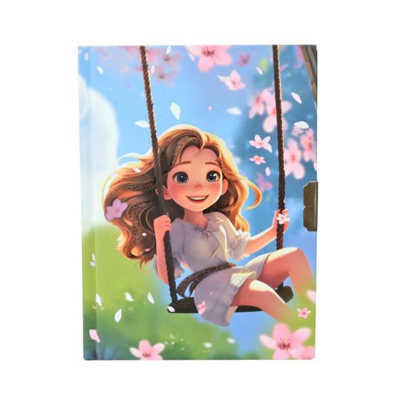 Imagem de Diário da menina no balanço com cadeado 56 folhas