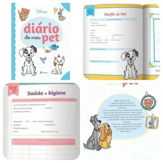 Imagem de Diário Meu Pet Disney Bab Capa Dura Veterinário Cão Gato Dog