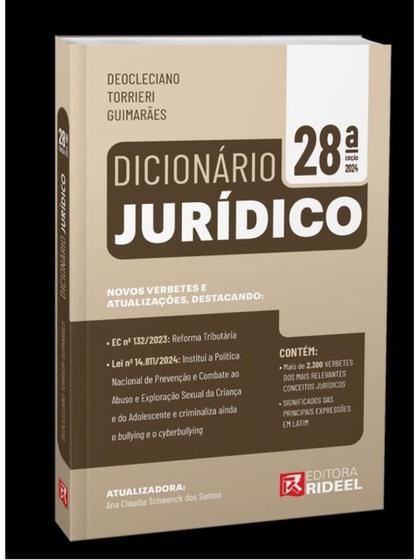 Imagem de Dicionário jurídico - 2024 - RIDEEL EDITORA **