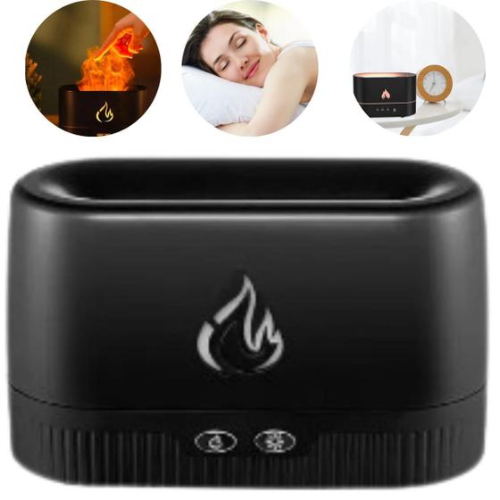 Imagem de Difusor Aromatizador Flame Umidificador Ar Óleos Essenciais para ambientes zen