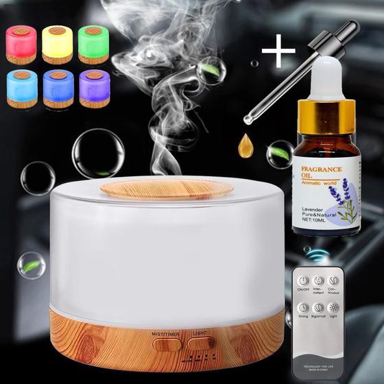 Difusor Com Essencia Aromatizador Umidificador Ultrassônico Led 7 Cores Com Controle Menor preço em Difusor Com Essencia Aromatizador Umidificador Ultrassônico Led 7 Cores Com Controle