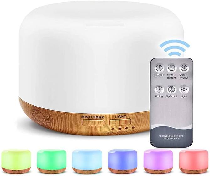 Difusor De Ambiente Umidificador de Ar Elétrico Aromatizador Óleo Essencial Com abajur luminária e Controle Remoto Menor preço em Difusor De Ambiente Umidificador de Ar Elétrico Aromatizador Óleo Essencial Com abajur luminária e Controle Remoto