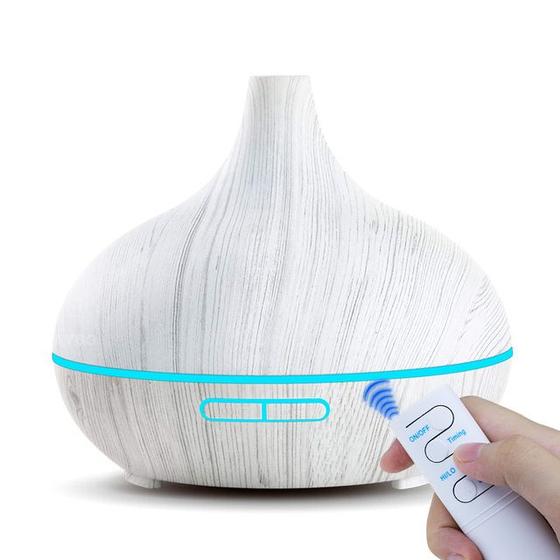 Imagem de Difusor de Aroma com Umidificador - 550ml - Design em Grão de Madeira