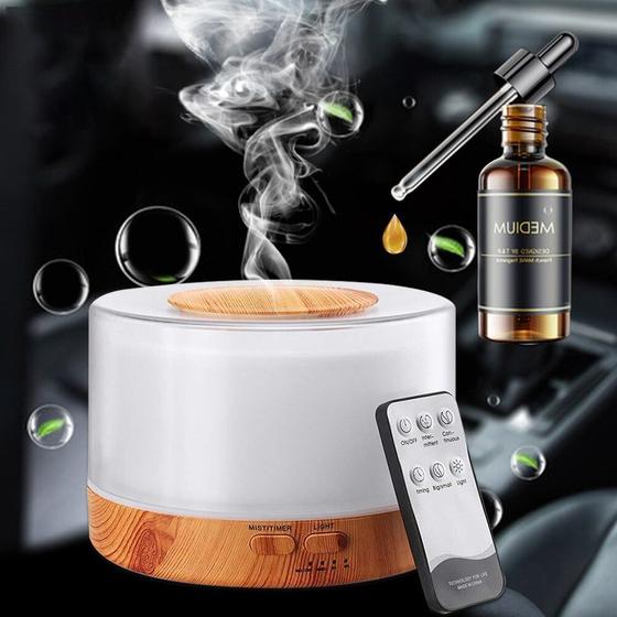 Difusor De Aroma Elétrico 500ml Led 7 Cores + Controle Remoto - 500ml - Estampa Madeira Menor preço em Difusor De Aroma Elétrico 500ml Led 7 Cores + Controle Remoto - 500ml - Estampa Madeira
