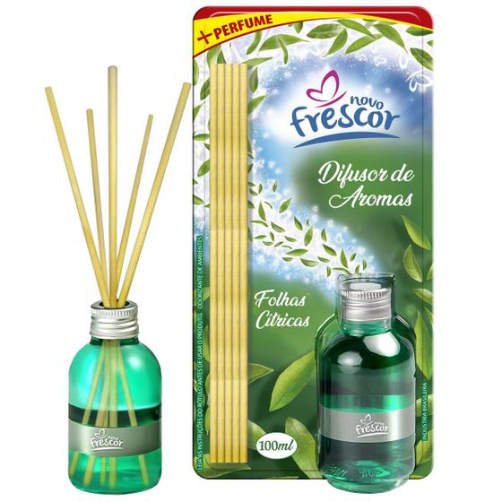 Imagem de Difusor de Aromas com Varetas 100ml Novo Frescor Para Aromatizar Ambientes Sala Banheiro