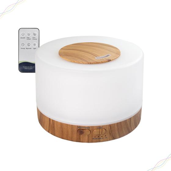 Imagem de Difusor de Aromas Elétrico de Ar com 4 Funcões Led Abajour 7 Cores e Controle Remoto