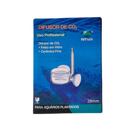 Imagem de Difusor de CO2 de Vidro WFish 28mm para Aquário