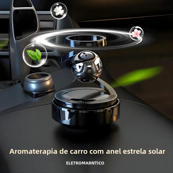 Imagem de Difusor de Perfume Solar Rotativo para Carro - Purificador de Ar com Aromaterapia