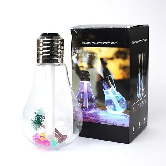 Imagem de Difusor Umidificador de Ar Lâmpada USB com 7 Cores de Led 400ml Portátil para Ambientes
