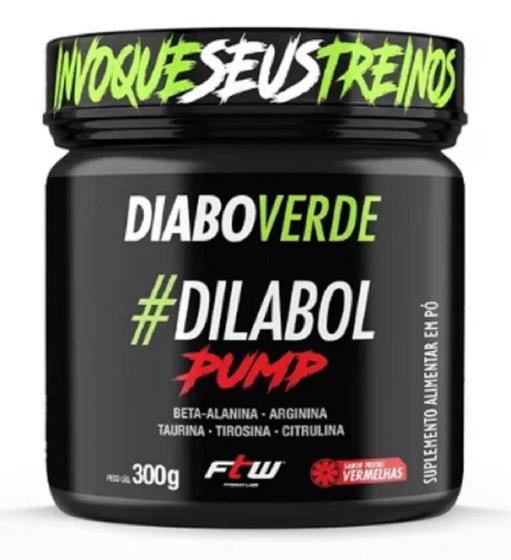 Imagem de Dilabol Pump Pré Treino Diabo Verde FTW Frutas vermelhas 300g