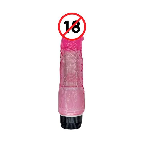 Imagem de Dildo Pênis em Silicone Cristal Colorido com Veias e Glande a Pilhas 20cm