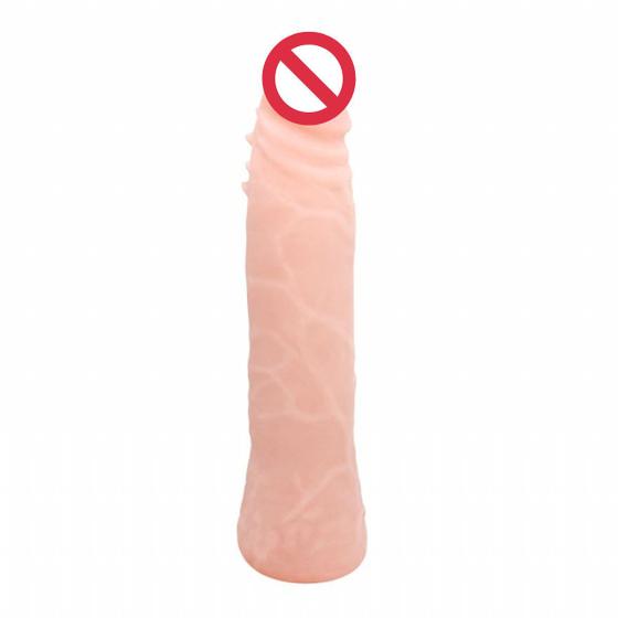 Imagem de Dildo Protese Penis Realistico Pele Clara Flexible Vibrator Maciço com Vertebra 17 x 4,5 cm