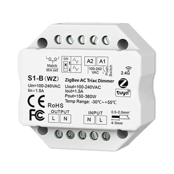 Imagem de Dimmer LED Inteligente Tuya Zigbee RF AC Triac Com Controle Por Botão De Pressão 110V 220V 230V