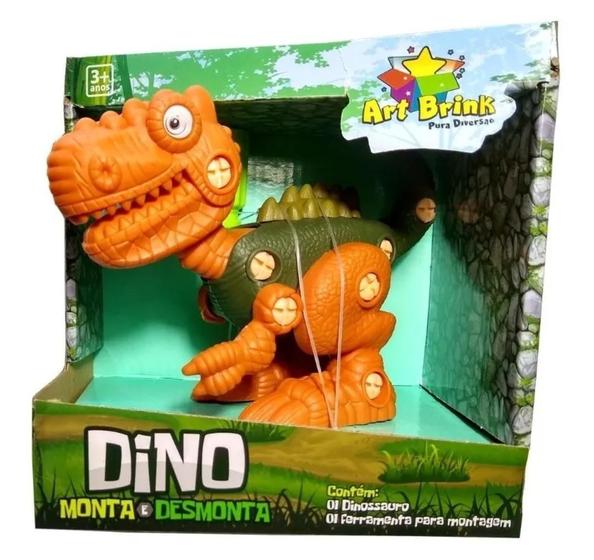 Dino Dinossauro Infantil Marrom Monta Desmonta Educativo - Art Brink ...
