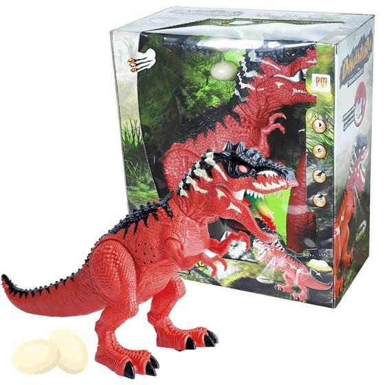 Imagem de Dinossauro Anda Com Som E Luz Tiranossauro Rex bota Ovos - Dm Toys