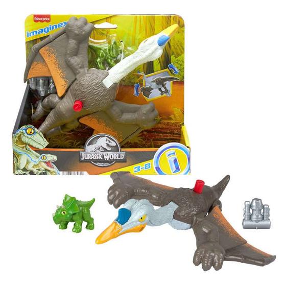 Imagem de Dinossauro Articulado com Mini Figura - Quetzalcoatlus Voador - Jurassic World - Imaginext - 24 cm - Fisher-Price