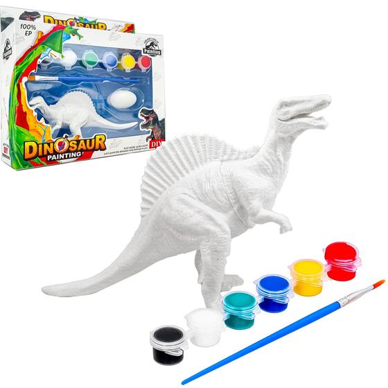 Imagem de Dinossauro Branco Para Pintar Brinquedo Com Tinta - Bee Toys