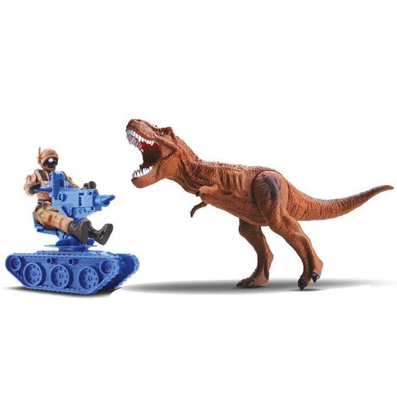 Imagem de Dinossauro Com Boneco Bee Toys Força Tática Tanque Ref.0575