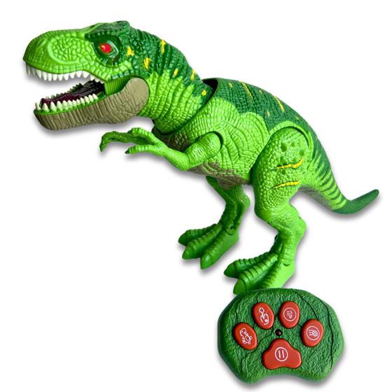 Imagem de Dinossauro Com Controle Remoto Brinquedo Grande Solta Fumaça