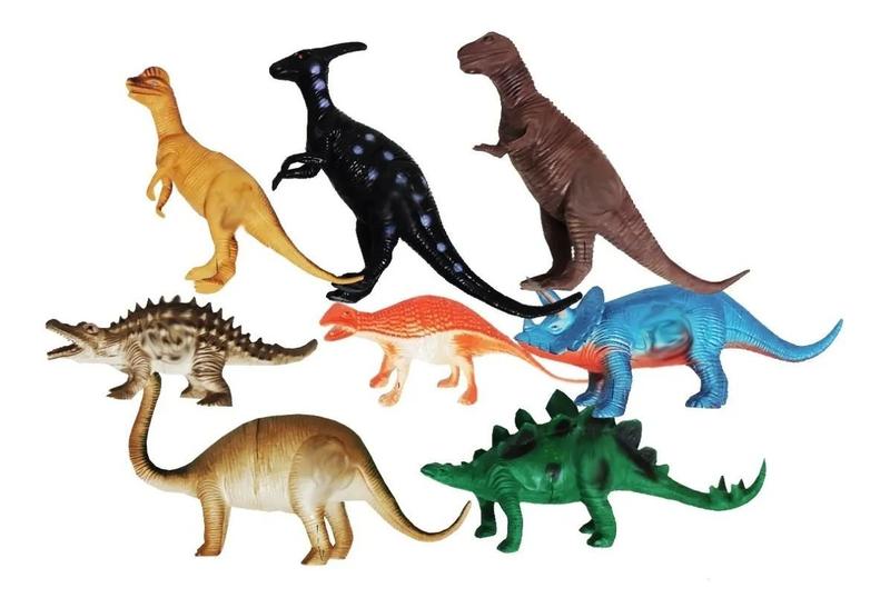 Imagem de Dinossauro De Borracha Miniatura Brinquedo com 8 dinos