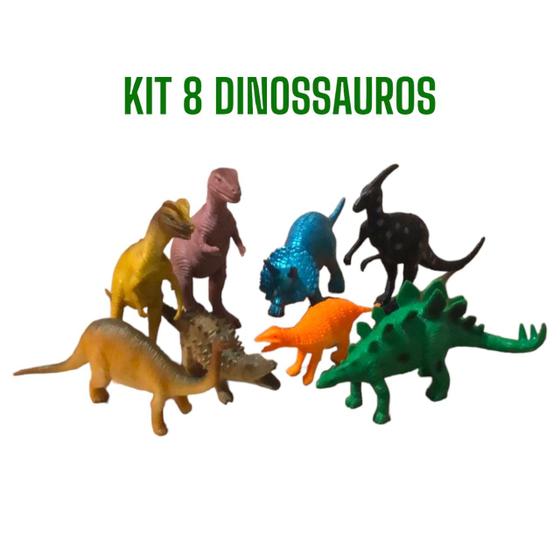 Imagem de Dinossauro De Brinquedo Kit Coleção Peças De Borracha