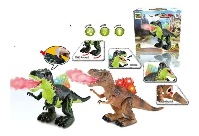 Imagem de Dinossauro De Brinquedo Solta Fumaça Anda Som E Luz