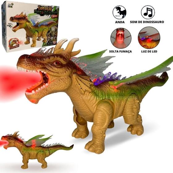 Imagem de Dinossauro De Brinquedo Solta Fumaça - Marrom