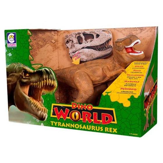 Imagem de Dinossauro De Brinquedo Tiranossauro Rex Articulado E Som Realista 42 cmDino World Cotiplás