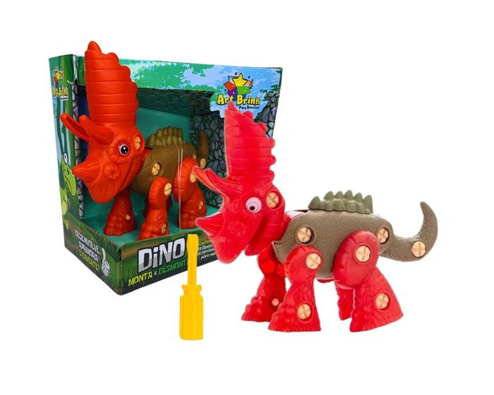 Imagem de Dinossauro Monta Desmonta Com Ferramenta Brinquedo Infantil Rex Solta Dino Peças Removíveis