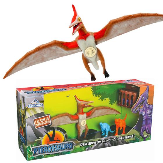Imagem de Dinossauro Pterossauro 45cm Com Som E Mini Dinossauros 0843