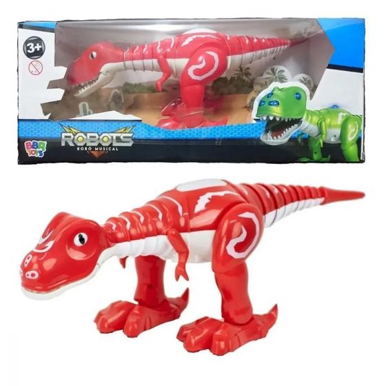 Imagem de Dinossauro Robo Musical com Luz e Som Vermelho - Bbr R2936