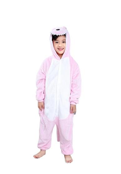 Imagem de Dinossauro Rosa Infantil Pijama Kigurumi Macacão Fantasia