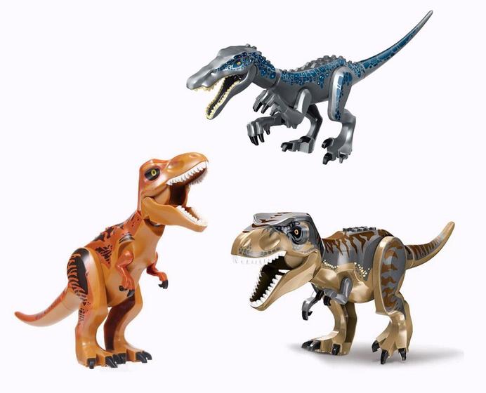 Imagem de Dinossauro tiranossauro rex raptor bloco de montar