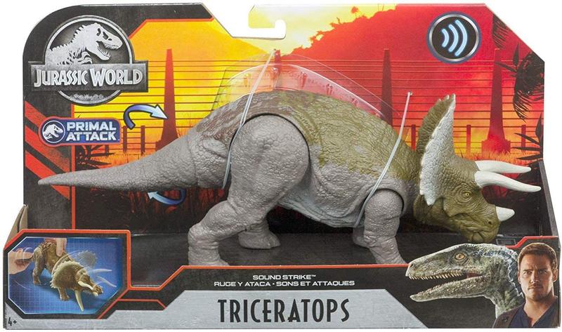 Imagem de Dinossauro Triceratops c/ Sons Jurassic World Attack Mattel