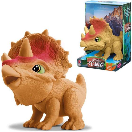 Imagem de dinossauro triceratops de vinil little dino na caixa - BAMBOLA