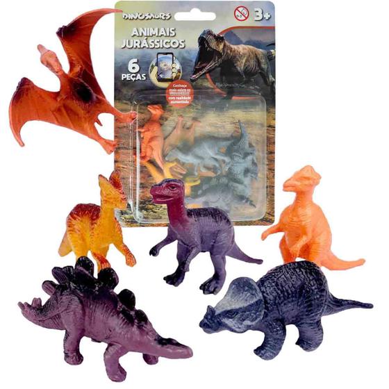 Imagem de Dinossauros Coleção com 6 Bonecos de Animais Jurássicos