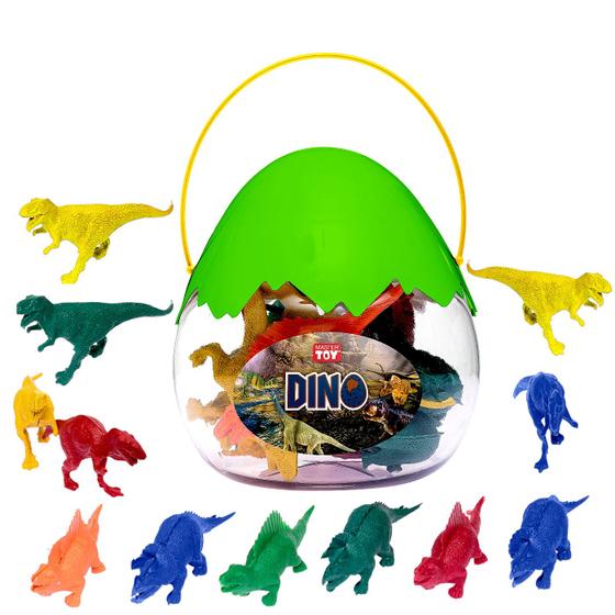 Imagem de Dinossauros no Ovo Brinquedo Especial com 12 Bonecos vem dentro do Ovo