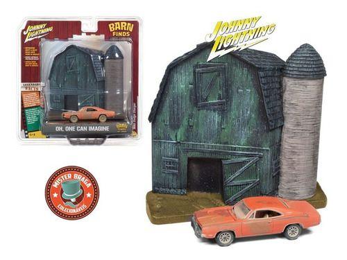 Imagem de Diorama Dodge Charger 1969 Laranja Johnny Lightning 1/64