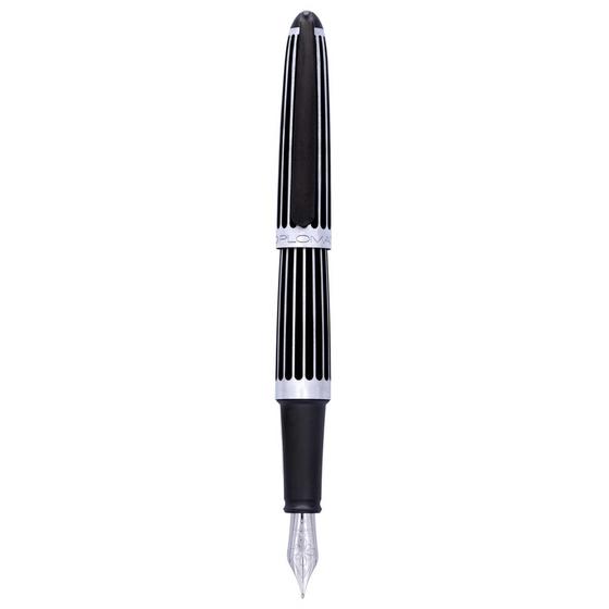 Imagem de Diplomata D40318023 Aero listras pretas caneta tinteiro de alumínio,