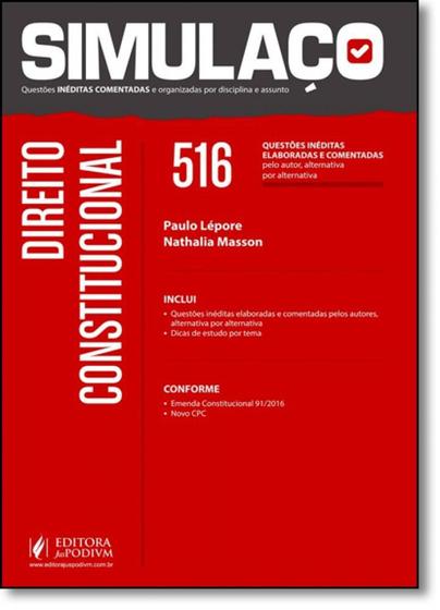 Imagem de Direito Constitucional: 516 Questões Inéditas Elaboradas Pelos Autores e Comentadas - Coleção Simulaço