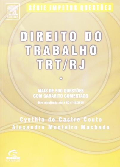 Imagem de Direito do trabalho - trt/rj - serie questoes
