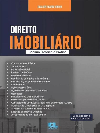 Imagem de Direito Imobiliario Manual Teorico E Pratico (1ª Edição 2023) Cl Edijur