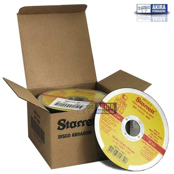 Disco Abrasivo Corte Starrett 115mm Aço Inox 22x1mm 48 Peças Menor preço em Disco Abrasivo Corte Starrett 115mm Aço Inox 22x1mm 48 Peças