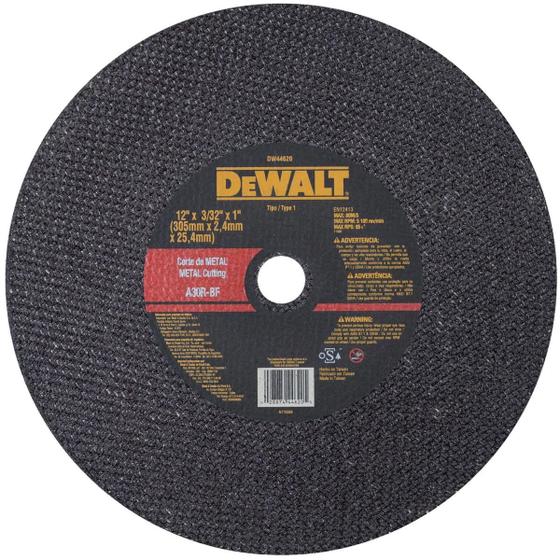 Imagem de Disco Abrasivo De Corte Metal 12'' 305mm Dw44620 Dewalt