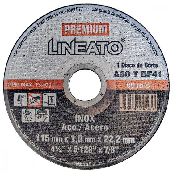 Imagem de Disco Aco Inox Itambe 4.1/2''X5/128''X7/8'' Lineato - Fino 1,0Mm