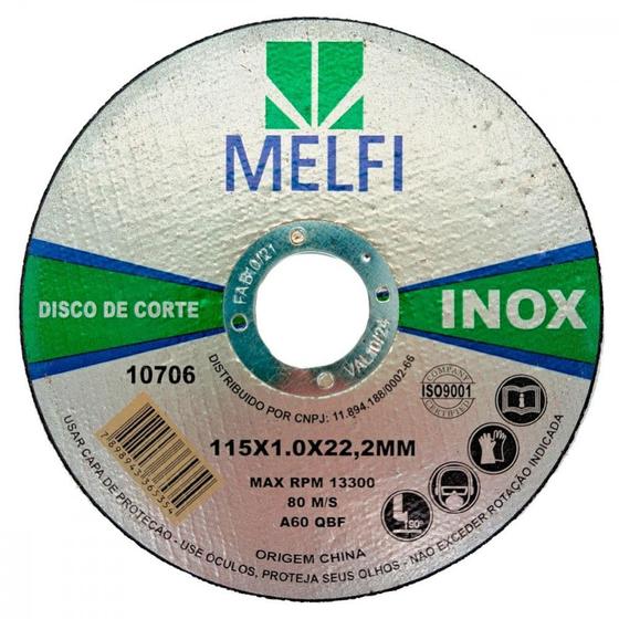 Imagem de Disco Aco Inox Melfi 115Mmx1,0Mmx22,2Mm - 10706